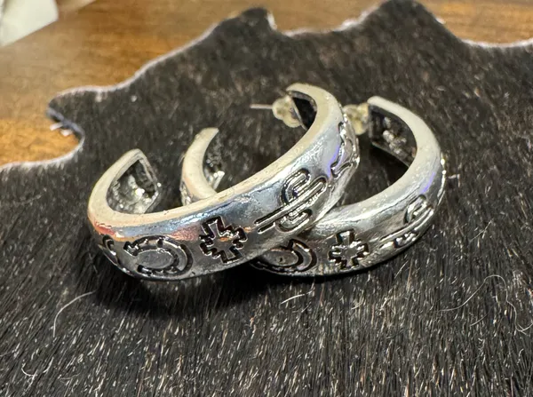 Western hoop earrings Silver - Image 3