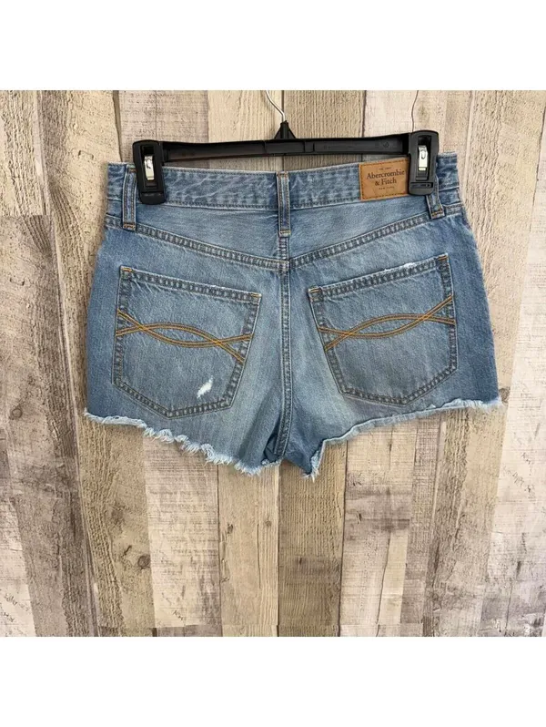 Abercrombie & Fitch Women's Size 2 W26 Distressed Denim Cutoff Short High Rise - Image 7
