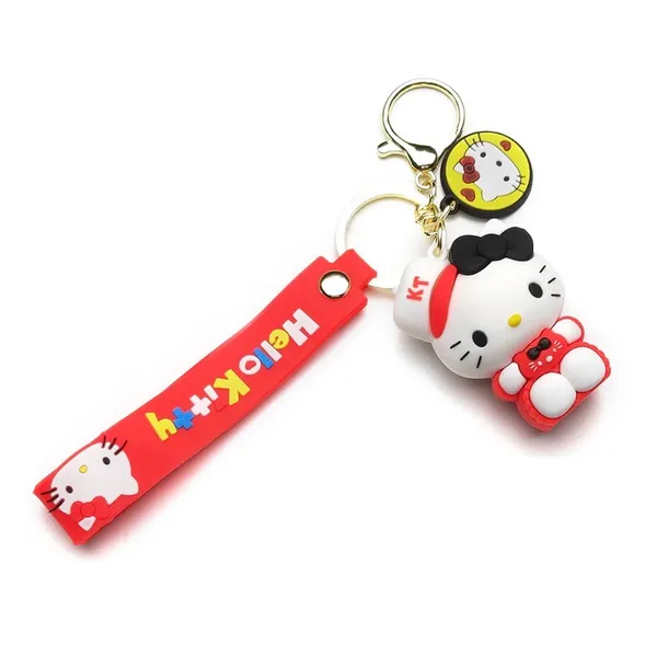 NWOT Hello Kitty 3D Keychain - Red/White W/Black Bow - Image 2