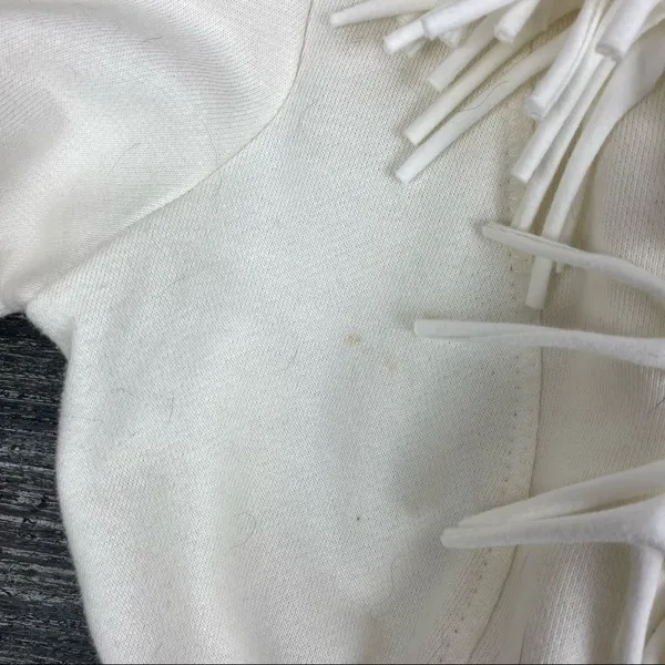Ruby Rd. Ivory Fringe Trim Cotton Cardigan Tie Ponte Knit Sweater M - Image 8