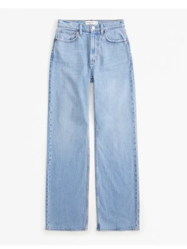 $100 Abercrombie & Fitch 90's high rise relaxed jeans in light wash 34/18R - Image 6