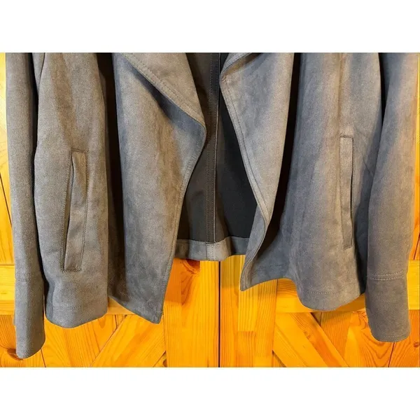 Philosophy Size 2X Faux Suede Open Front Jacket Ash Smoke nwt Read (6458) - Image 2