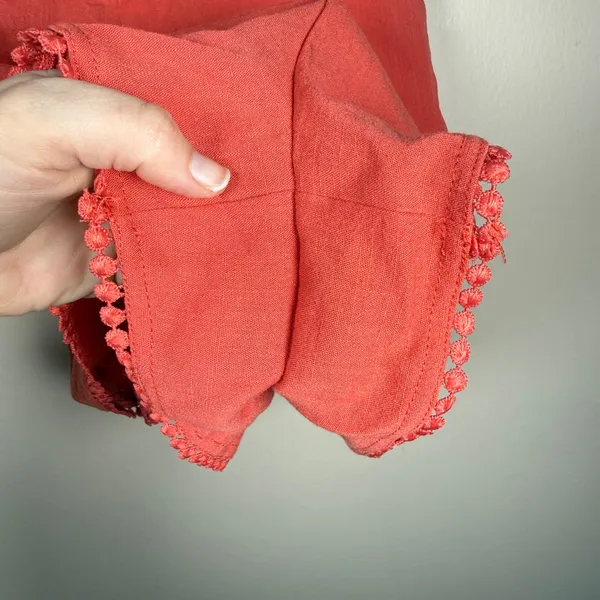 Majorelle Joyce Linen Blend Romper in Red Sz S EUC Summer Sexy Beachy Date - Image 8