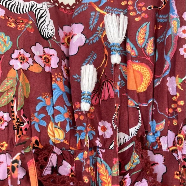 Anthropologie Maeve Babydoll Blouse Tiger Zebra Safari Print Sz XS - Image 4