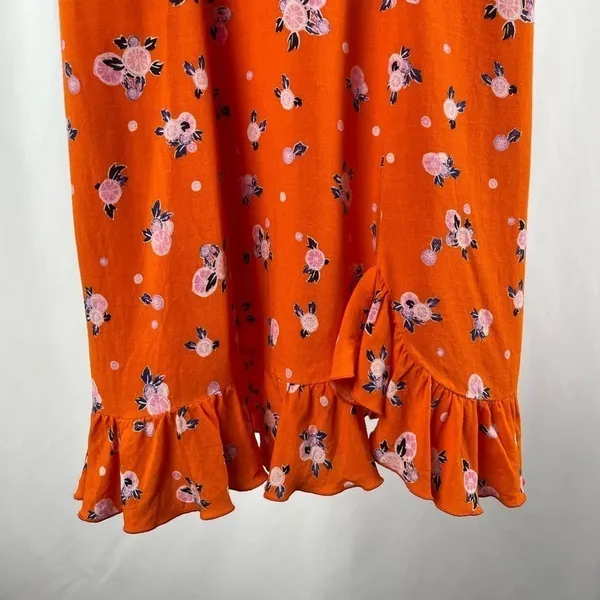 Free People‎ Like A Lady Printed Mini Dress In Orange size XS - Image 7