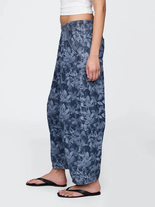 GAP Floral Mid Waist UltraSoft Easy Horseshoe Jeans Size Small - Image 9