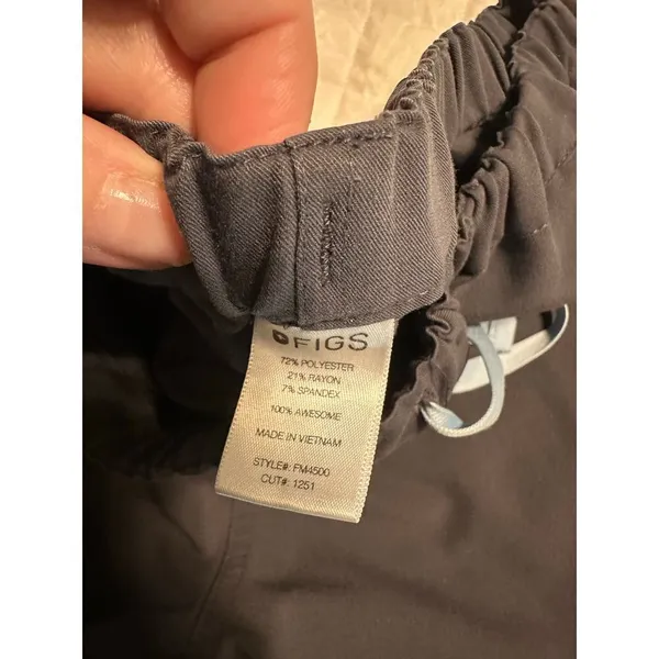 FIGS Technical Collection Drawstring Elastic Waist Scrub Pants Size Large Gray - Image 5