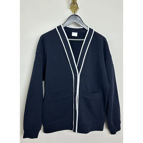 ZELLA x Recess Pickleball Courtside French Terry Cardigan Navy Sapphire Medium - Image 2
