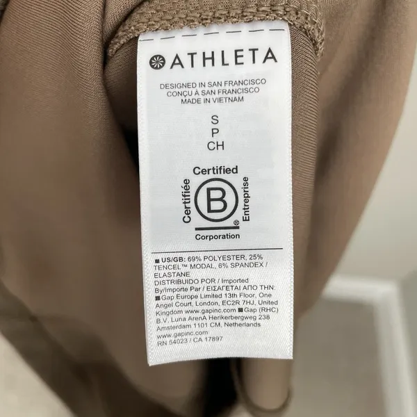 Athleta Size S Signature Rib Dress Sleeveless Modal Blend Athleisure Beige - Image 4
