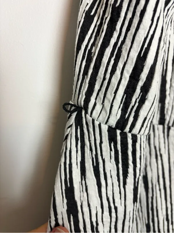 Lane Bryant Black White Textured Knit Sleeveless Fit & Flare Skater Dress - Image 6