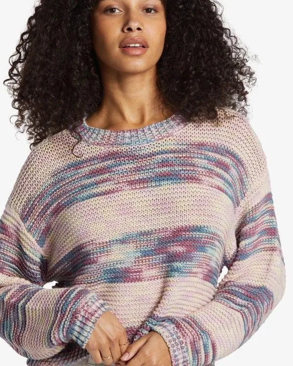 Billabong Fade Out Long Sleeve Space Dyed Stripe Sweater Size M - Image 3