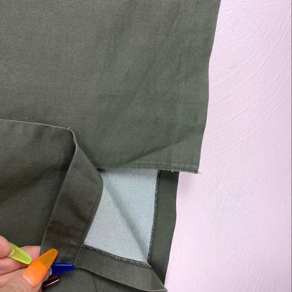 New York & Company Stretch Twill Khaki Pencil Skirt‎ Olive 6 - Image 7
