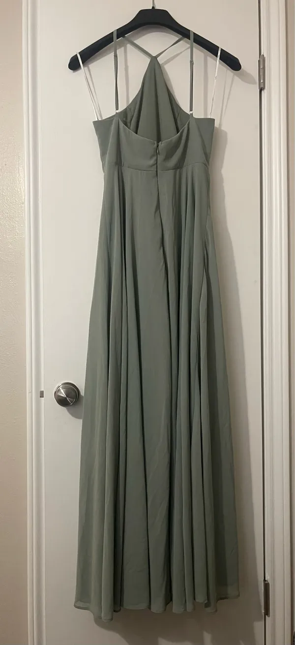Lulus | Sage Green Halter Maxi Dress | Bridesmaid - Image 8