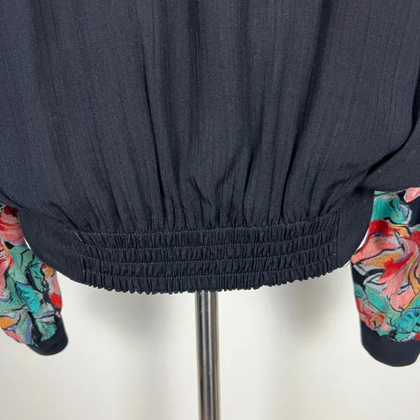 Carole Little Cardigan Jacket M Moulin Rouge Can Can Dancer Floral Rosette Artsy - Image 10