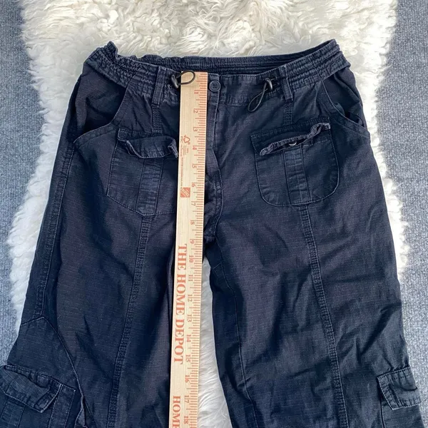 Brandy Melville Navy Blue Kim Cargo Pants Y2k Grunge Dark Academia Gorpcore - Image 5