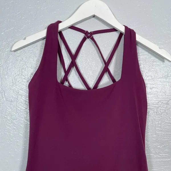 Buffbunny Collection Women S Purple Maroon Revolution Tank Built in Bra Strappy - Image 3