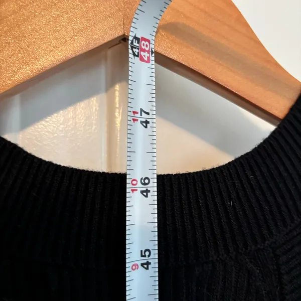 Old Navy Fitted Sleeveless Rib-Knit Midi Sweater Dress Ribbed Black Large Tank - Image 7