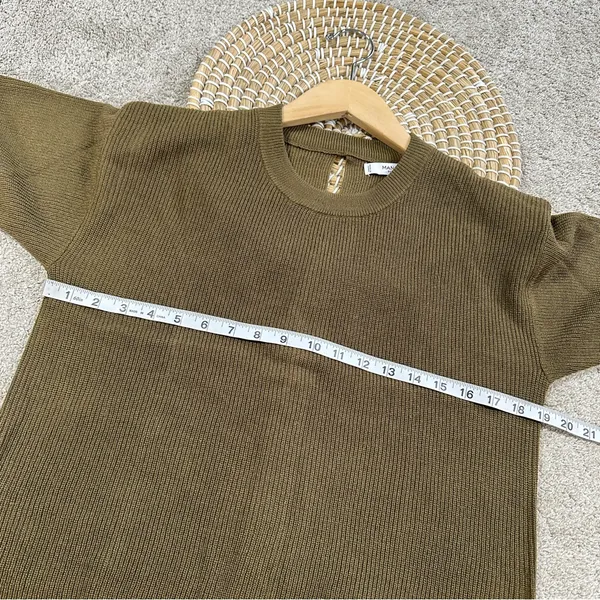 NWT Mango Women’s Crewneck Knit Sweater Longsleeve in Dark Olive S - Image 12