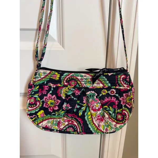 Vera‎ Bradley Frannie Crossbody Retired Paisley Floral Preppy Boho Quilted - Image 3