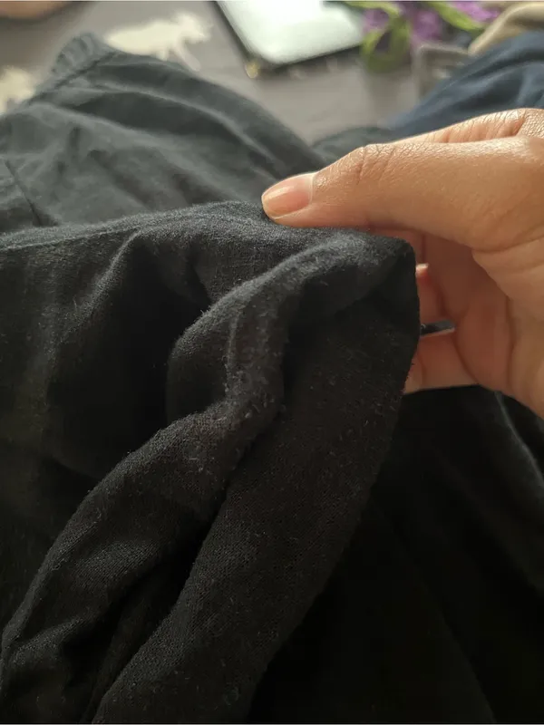 Loft Black Linen Blend High Rise Straight Leg Pants Medium Coastal Minimalist - Image 9