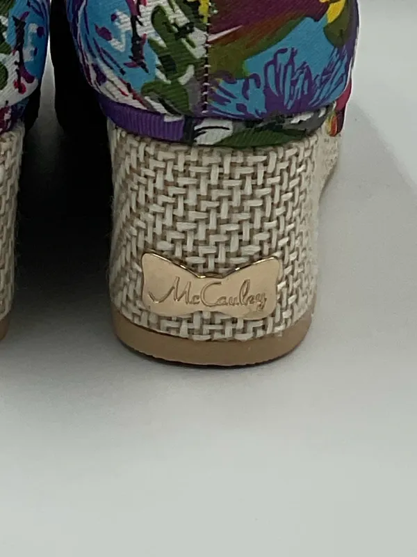 McCauley’s Floral Print Peep-Toe Wedge Women’s Size 7.5” - Image 11