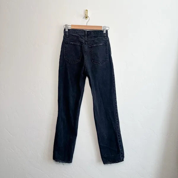 Abercrombie & Fitch | 90s Straight Ultra High Rise Distressed‎ Black Jeans Sz 27 - Image 3