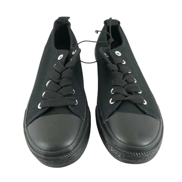Twisted Womens Low Top Sneakers Canvas Lace Up Black on Black Size 6 - Image 2