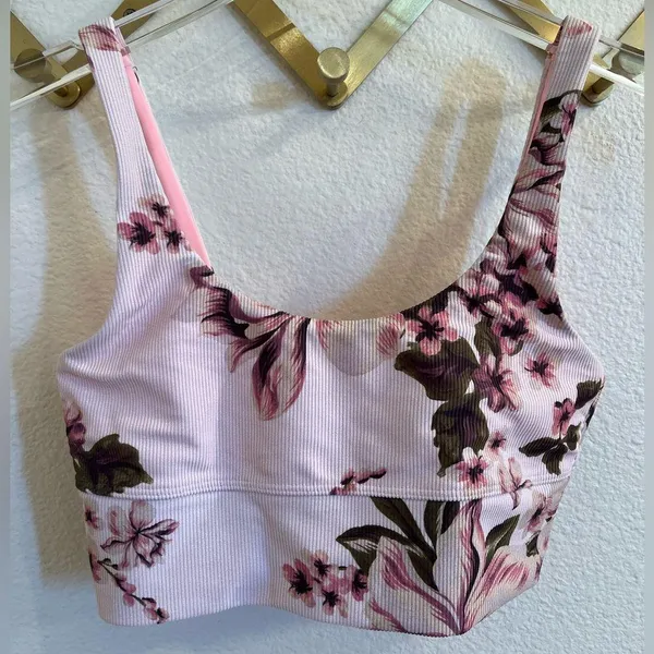 Beach Riot Leah Sports Bra Pink Floral Small - Image 4
