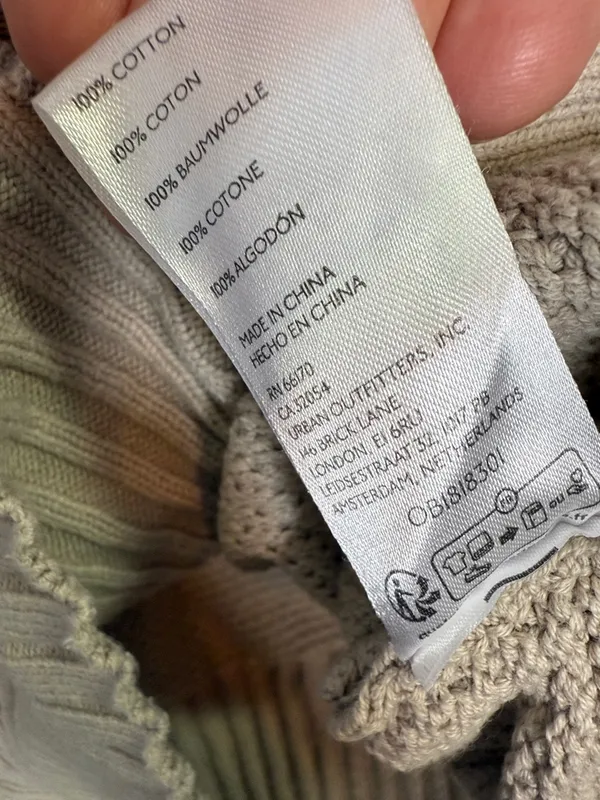 Free People FP Beach Chunky Boxy Cardigan in oatmeal W2356 Sz S - Image 9