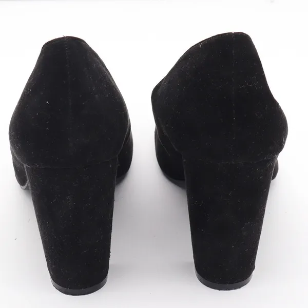 JustFab Lavinie Black Faux Suede Round Toe Block Heel Pumps Womens 8.5 - Image 5