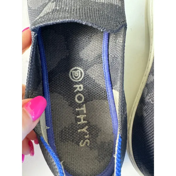 Rothys The Sneaker Grey‎ Camo Slip On Sneakers Womens Size 9 Camouflage Washable - Image 5