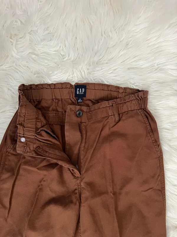 GAP Easy Twill Brown Straight-Leg Pants Size Medium  - Image 8