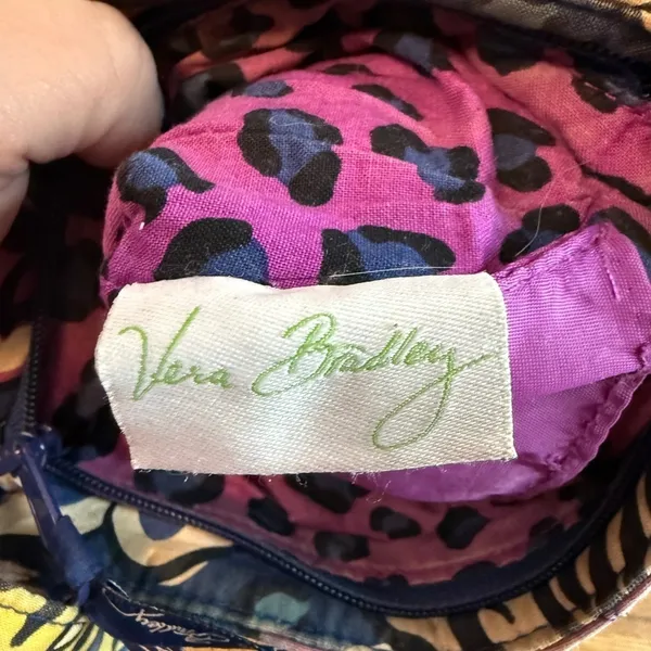 Vera Bradley Triple Zip Crossbody Bag African Violet Design RETIRED - Image 7
