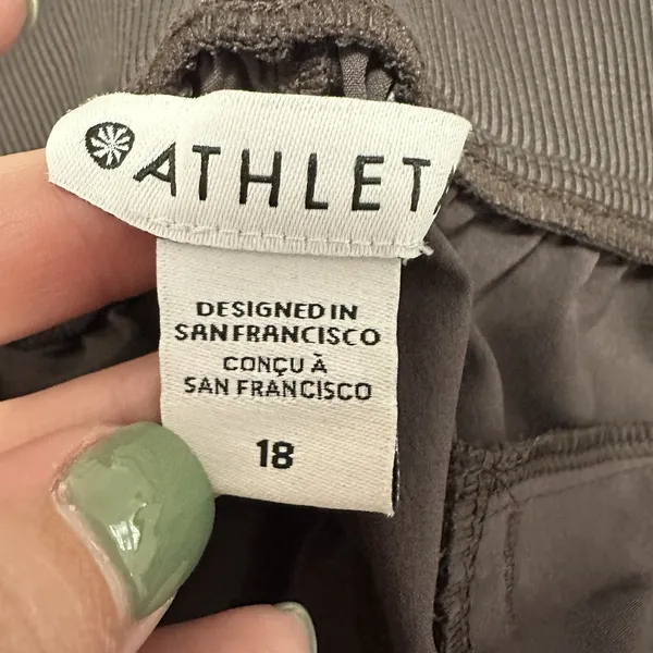 Athleta Brooklyn Mid Rise Ankle Pants Womens 18‎ Purple Rib Knit Side Panels Gym - Image 6