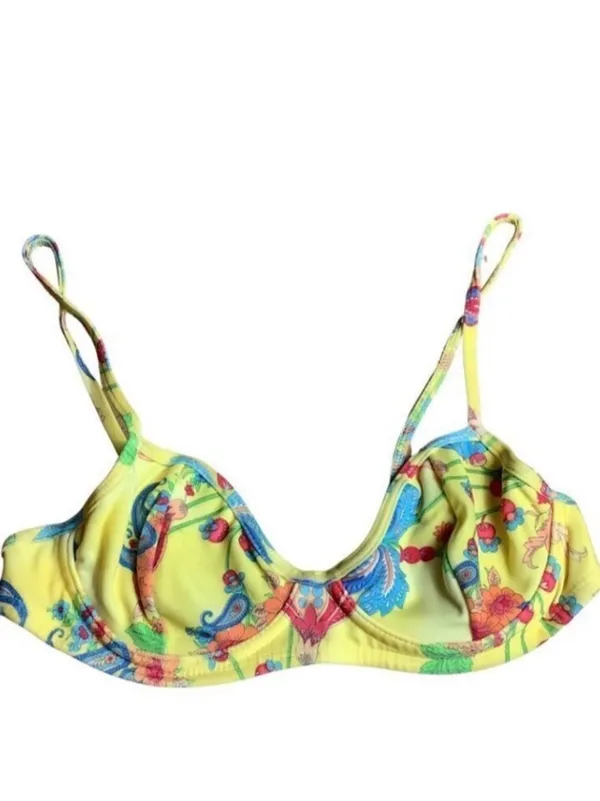 Recco brazilian bright yellow floral bikini - Image 6