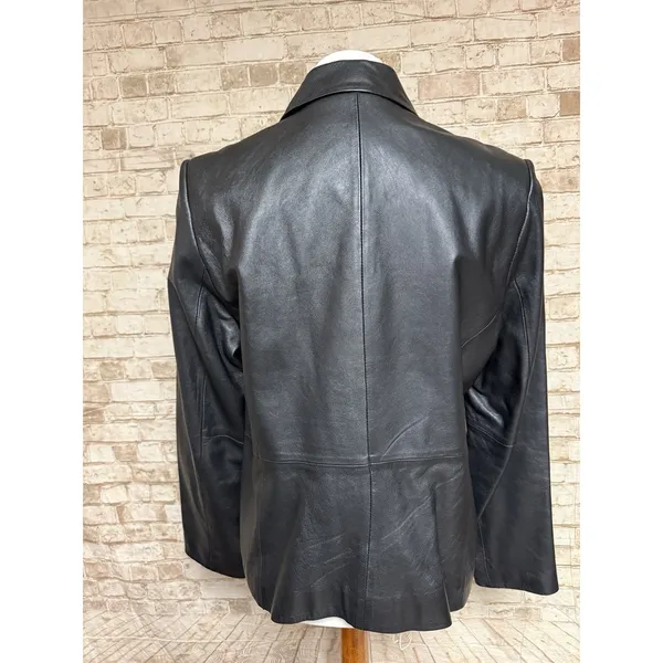 Valerie Stevens Jacket Womens‎ Size M Black Lambskin Leather Zip Front - Image 3