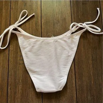 J. Crew Ribbed curved-waist cheeky string bikini bottom | NWT | pink - Image 3