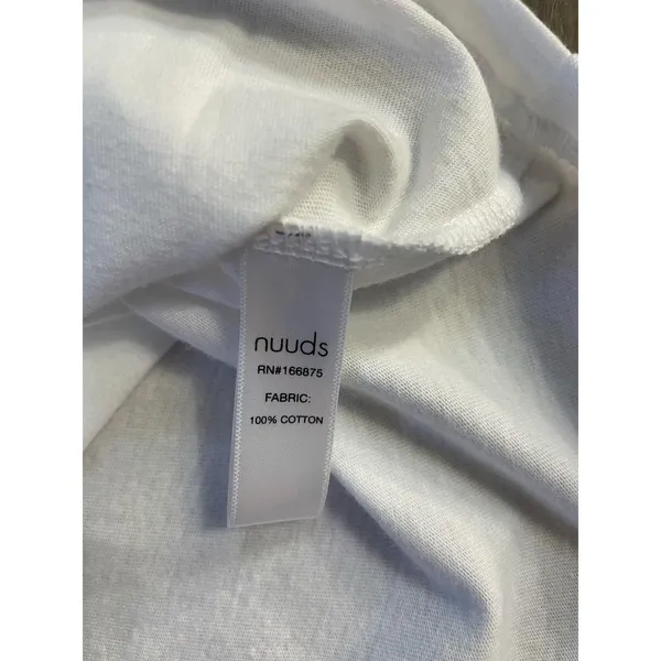 nuuds White Oversized Boxy Cotton Tee XL Minimalist Modern Basic - Image 8