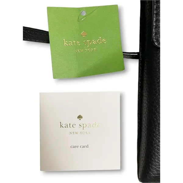 NWT Kate Spade North South Pebbled Leather Phone Crossbody Black Tassel Travel - Image 10