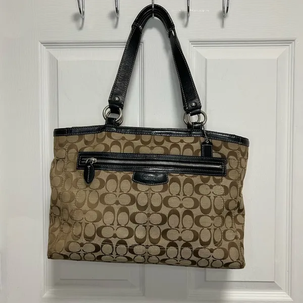 Coach Y2K Brown and Black Signature Tote - Image 2