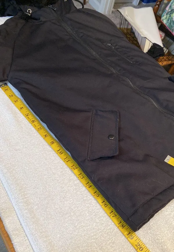 coat hooded zip front size large - Image 5