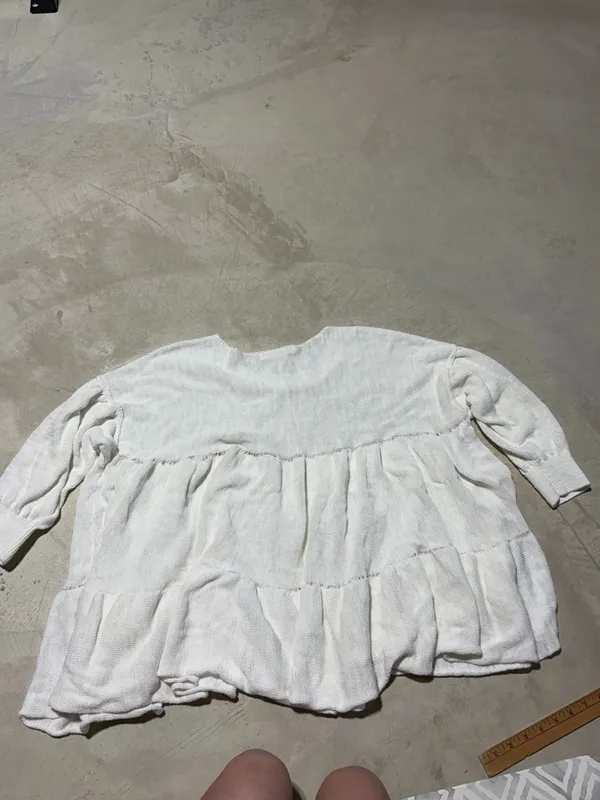 Free people we the free Women's Ivory Tiered Knit Top small - Image 15