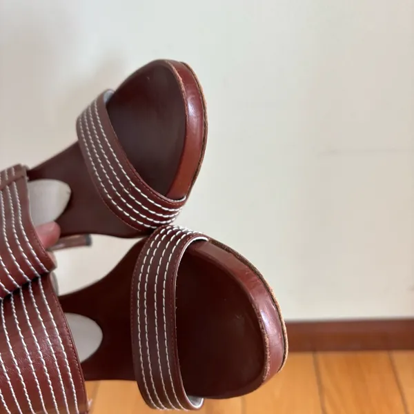 Claudia Ciuti Women's Brown Sandals Heels‎ 9M Made in Italy Leather - Image 8