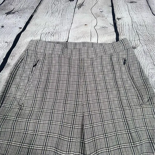 Women's DKNY Black/Gray/Cream Plaid Stretch Dress Pants Size 6 (B4) - Image 4
