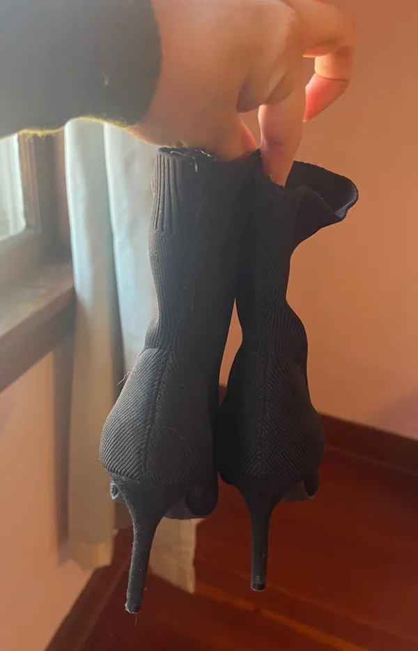 Sock Boot Heels Black Size 6 - Image 6