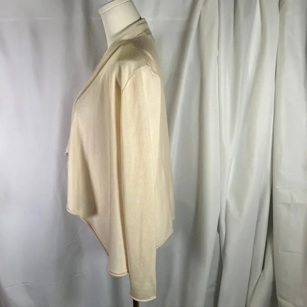 Ralph Lauren Womens‎ Drape Open Front Cardigan Sweater Knitwear Cream Luxury - Image 7