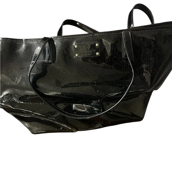 Kate Spade Black Perforated Harmony Metro Patent Leather Tote - Image 2