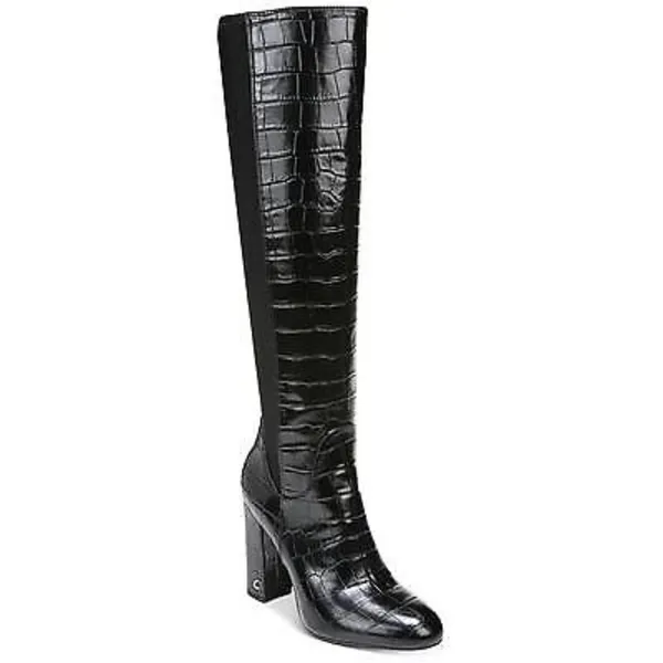 Circus by Sam Edelman Clarimont Zipper Knee Height Black Croc PT Boots - Image 2