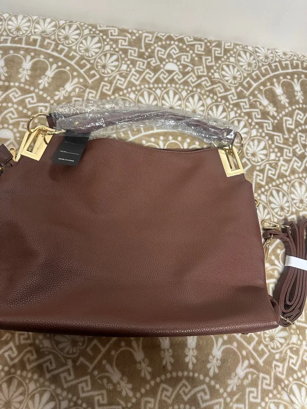 Dasein Hobo shoulder/ Crossbody Bag in soft faux leather with accent Rhinestones - Image 3