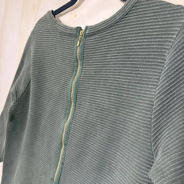 Vineyard Vines‎ Dark Sage Ottoman Shift Sheath Dress Crewneck 3/4 Sleeves - Image 8